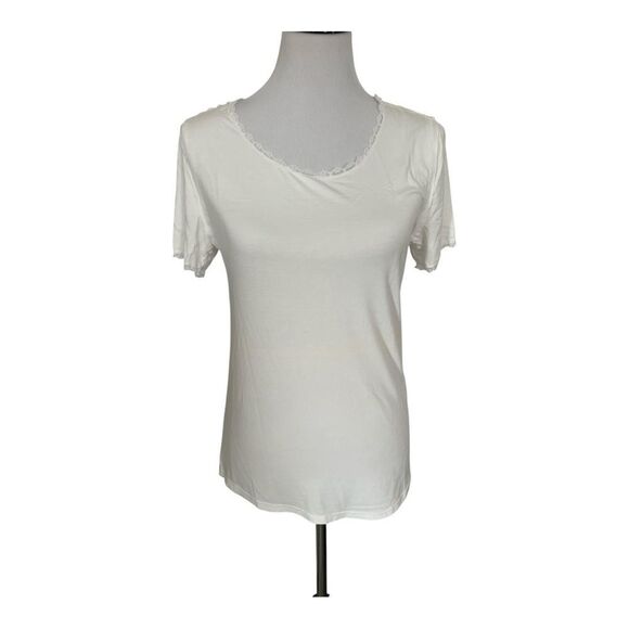 NWOT - POL Ivory Short Sleeve Top size L - Picture 1 of 7